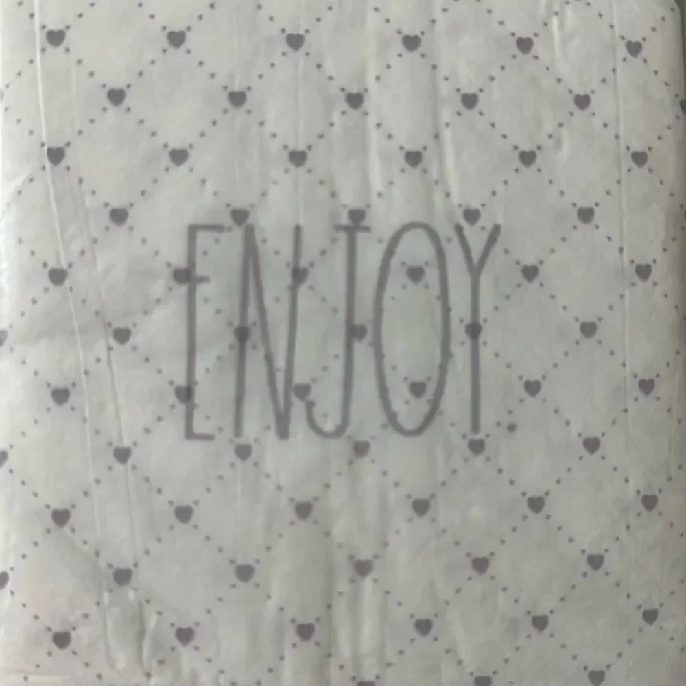 RAE DUNN 32 x 1pk ENJOY Guest Paper Towel Napkins Heart Trellis Lavender Ivory